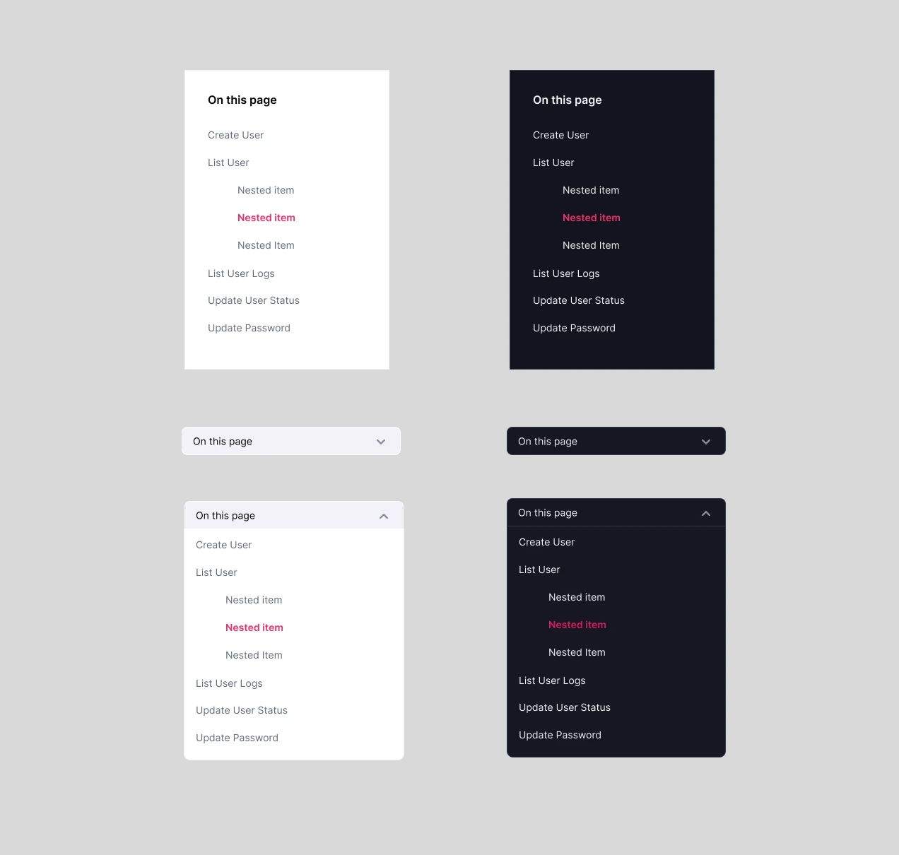 in-page navigation