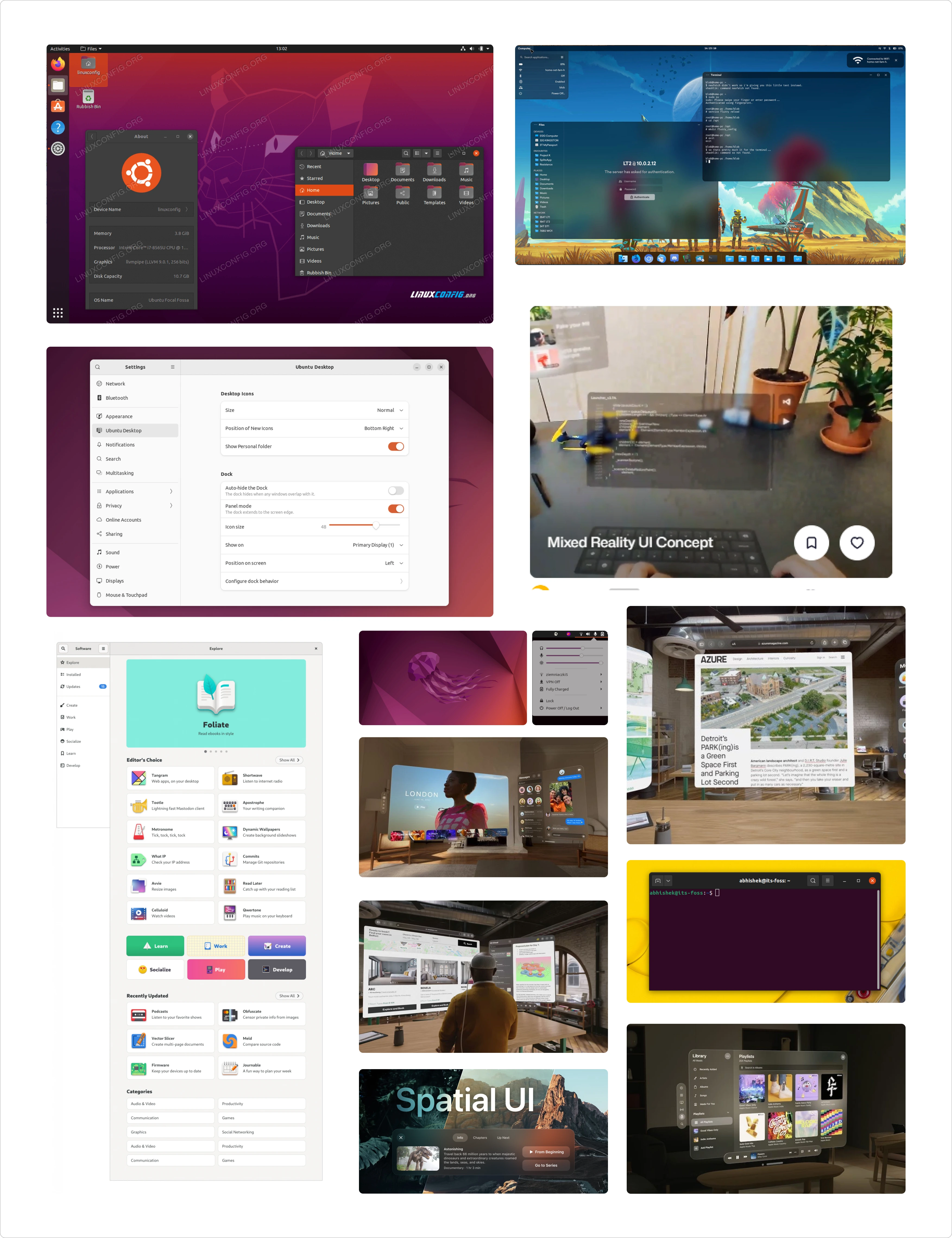 Moodboard for Ubuntu and Spatial UI