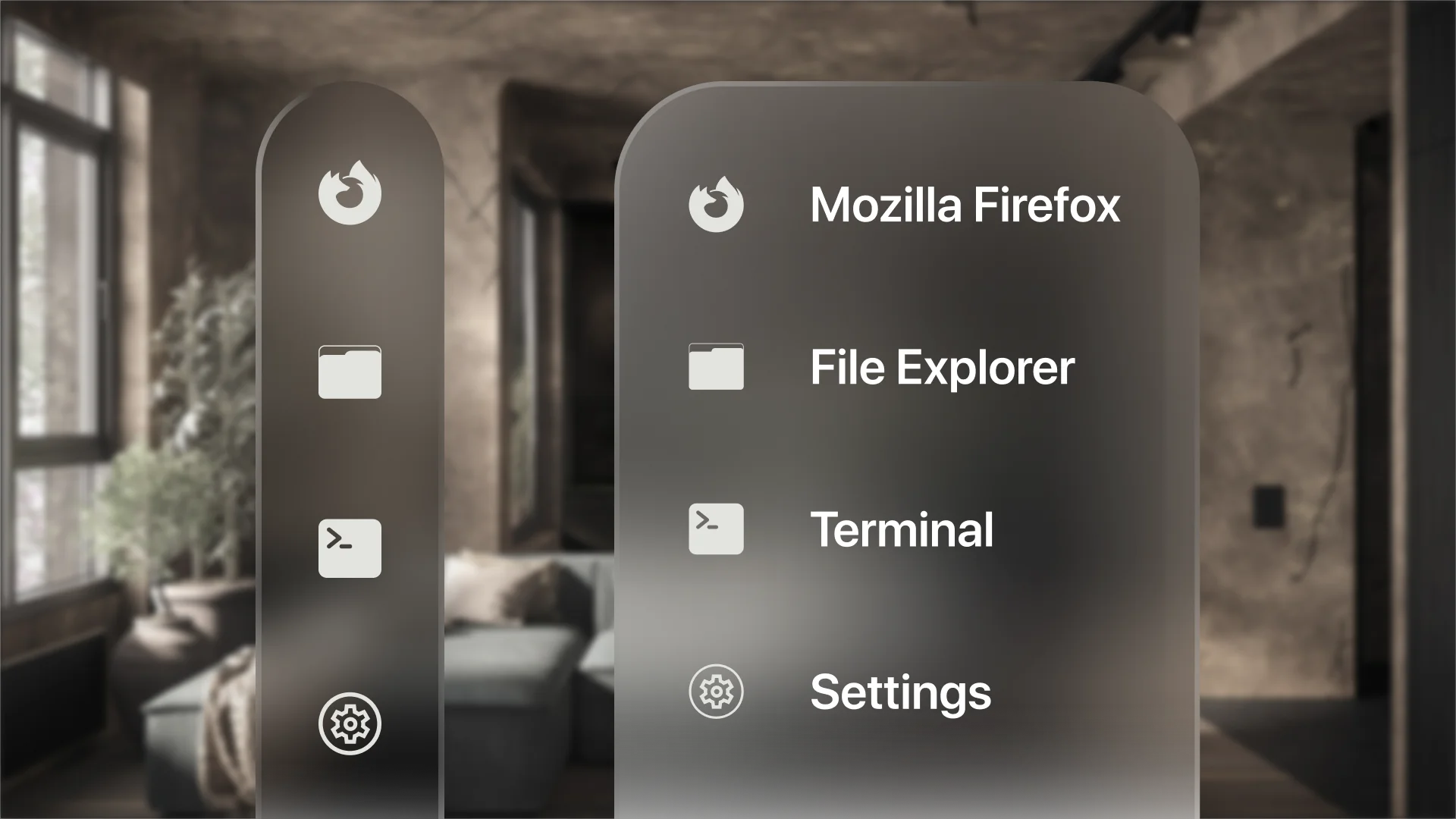 Collapsed and Expanded Navigation Bar Zoomed In