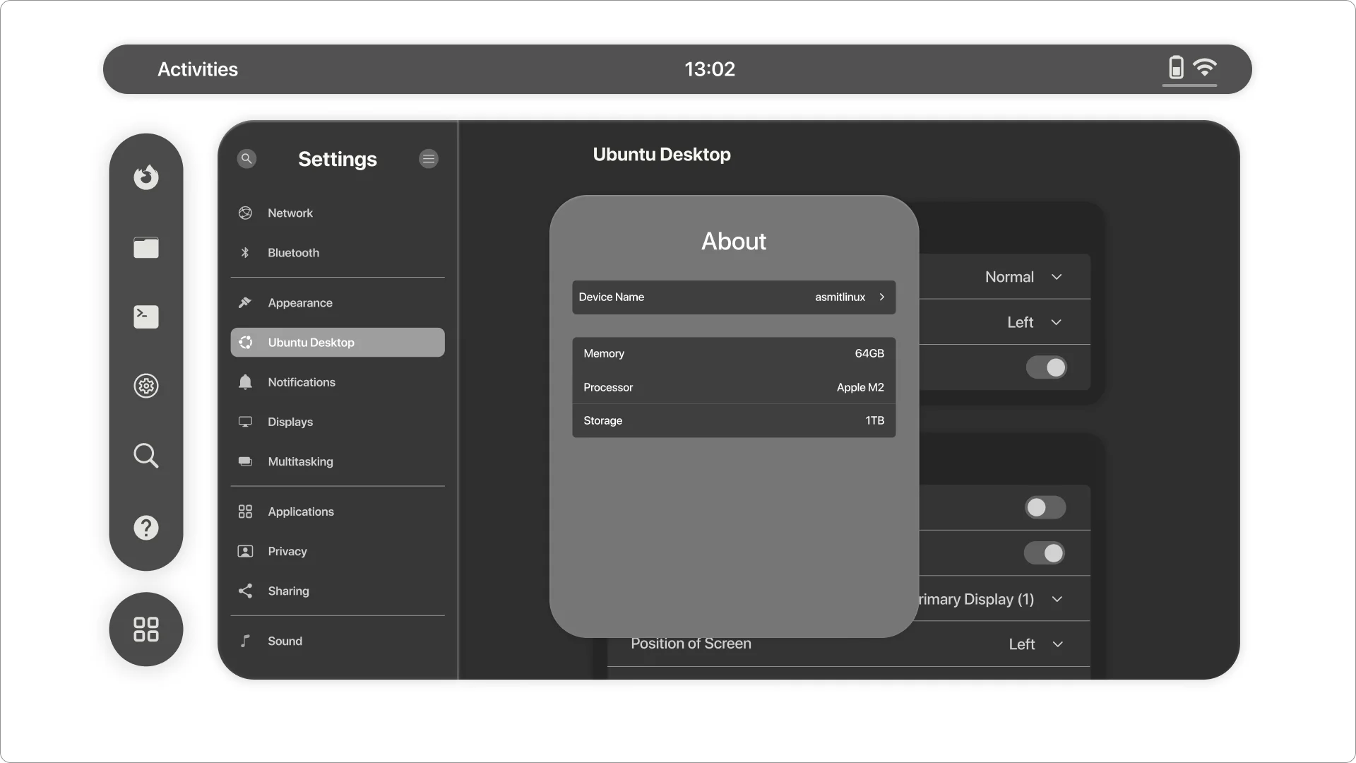 Settings with overlay mid-fidelity
